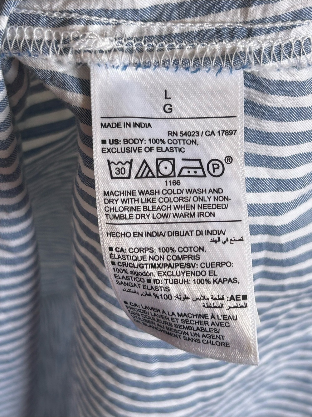 NWOT 100% Cotton Striped Blue Tie-Shoulder Midi Dress - Picture 6 of 6